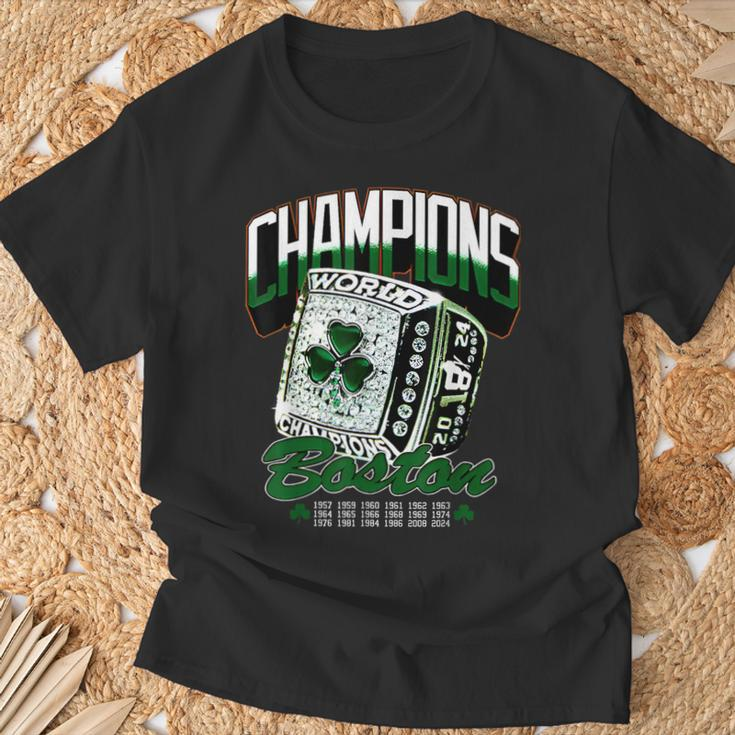 Boston World Champions Ring 2024 T-Shirt Gifts for Old Men
