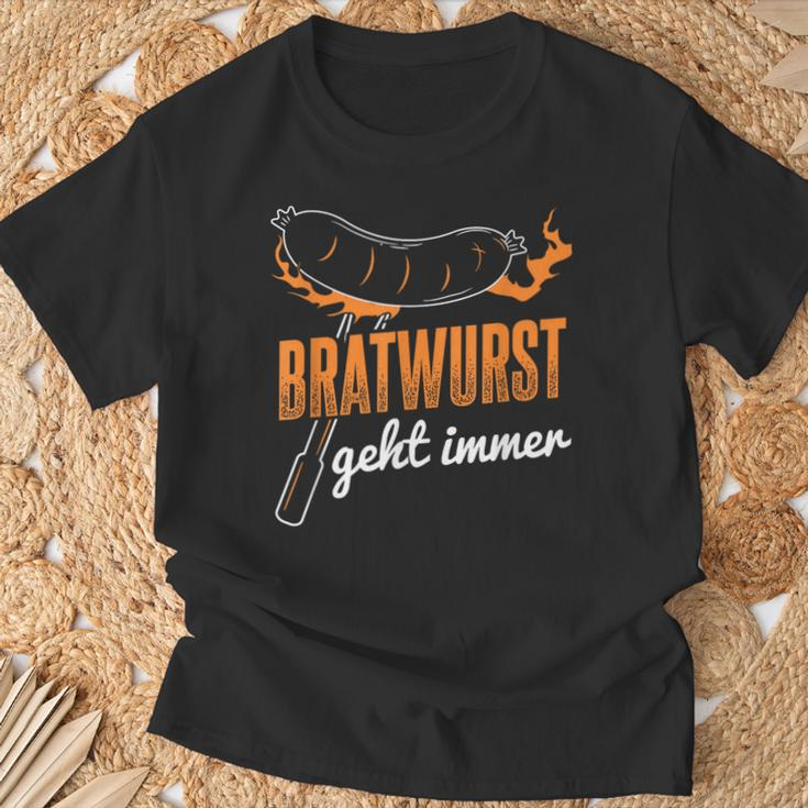 Bratwurst Geht Immer Bbq Grill T-Shirt Geschenke für alte Männer