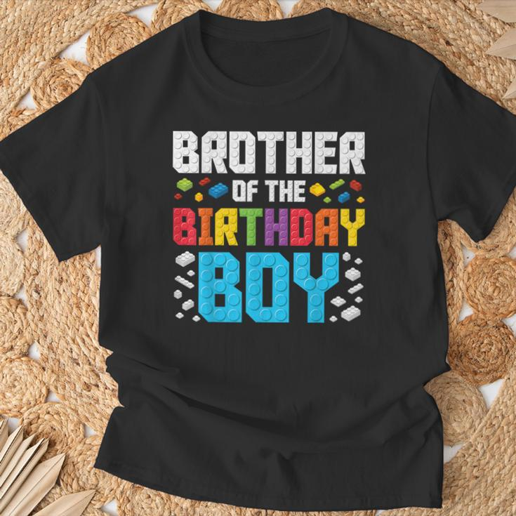 Brother Of The Birthday Boy Master Builder Building Blocks T-Shirt Gifts for Old Men
