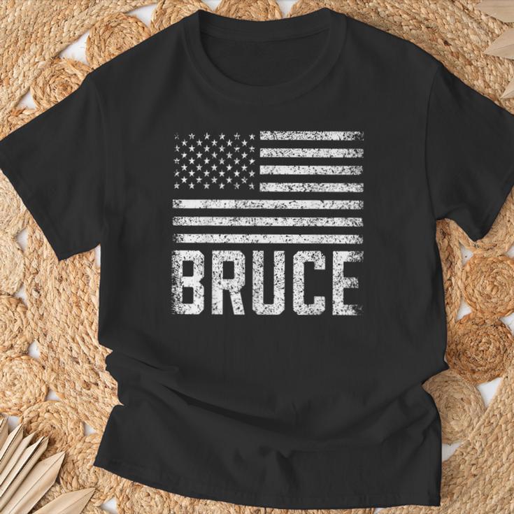 T-shirt Anniversaire Personnalisé Bruce USA - Cadeau Fun Américain Drapeau États-Unis, Prénom Custom