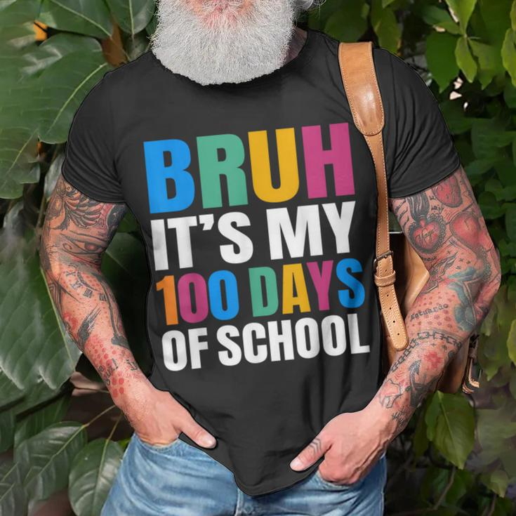 Bruh Its My 100 Days Of School 100Th Day Of School Boys T-Shirt Gifts for Old Men