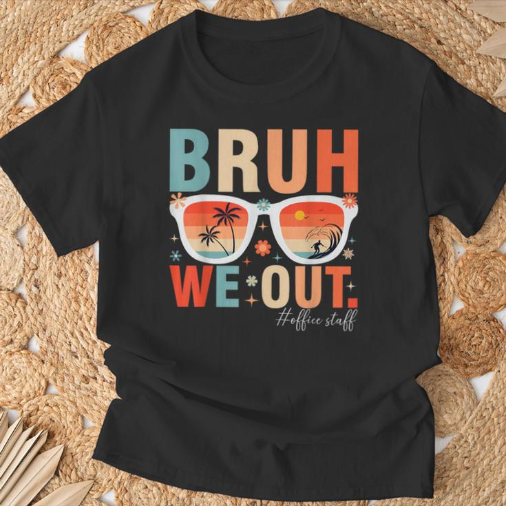 Bruh We Out Office Staff Retro Summer Last Day Of School T-Shirt Gifts for Old Men