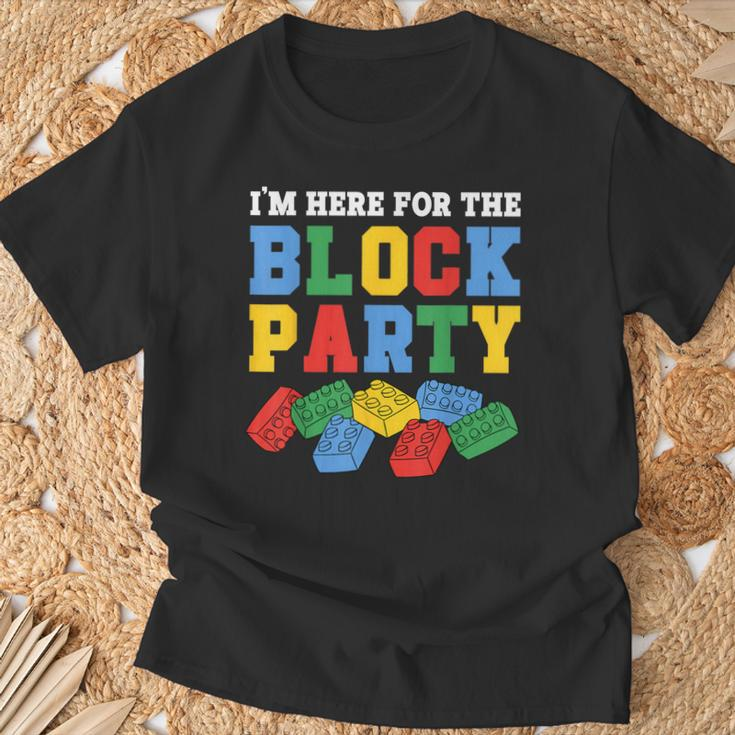 Building Brick I'm Here For The Block Party Master Builder T-Shirt Gifts for Old Men