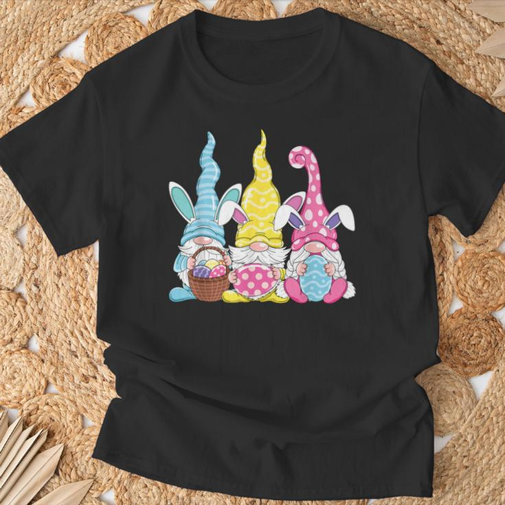 Bunny Rabbit Spring Gnome Easter Holding Egg Happy Easter T-Shirt Gifts for Old Men