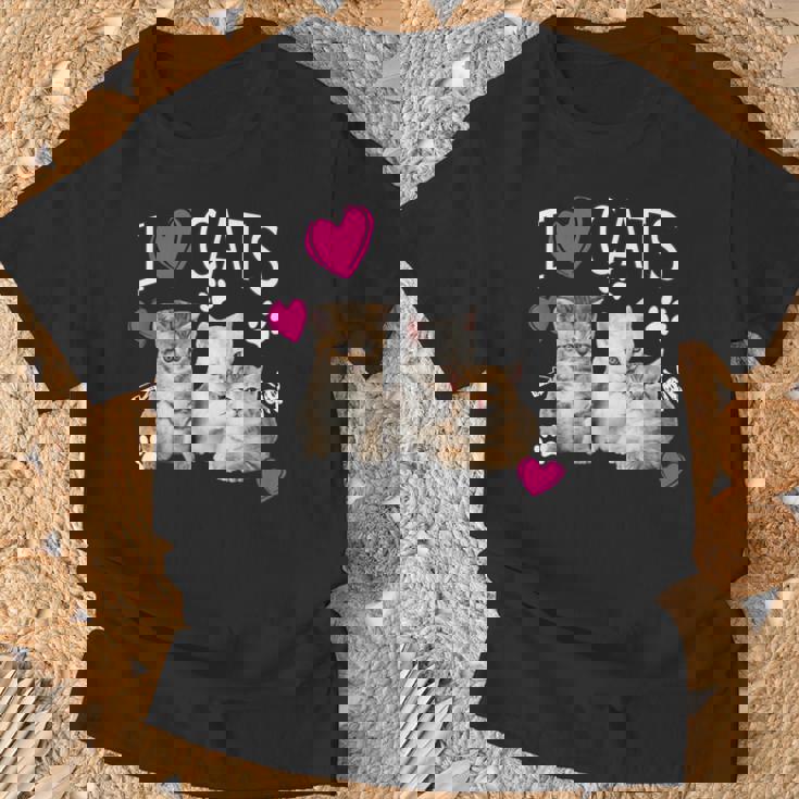Camisa I Love Cats Cat Lover I Love Kittens Camiseta unisex Regalos para ancianos