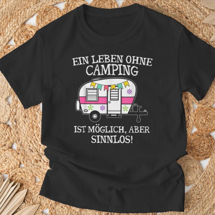 Camping-Leben Essentials T-Shirt: Camper Van Motiv, Sinnlos ohne Camping Geschenke für alte Männer
