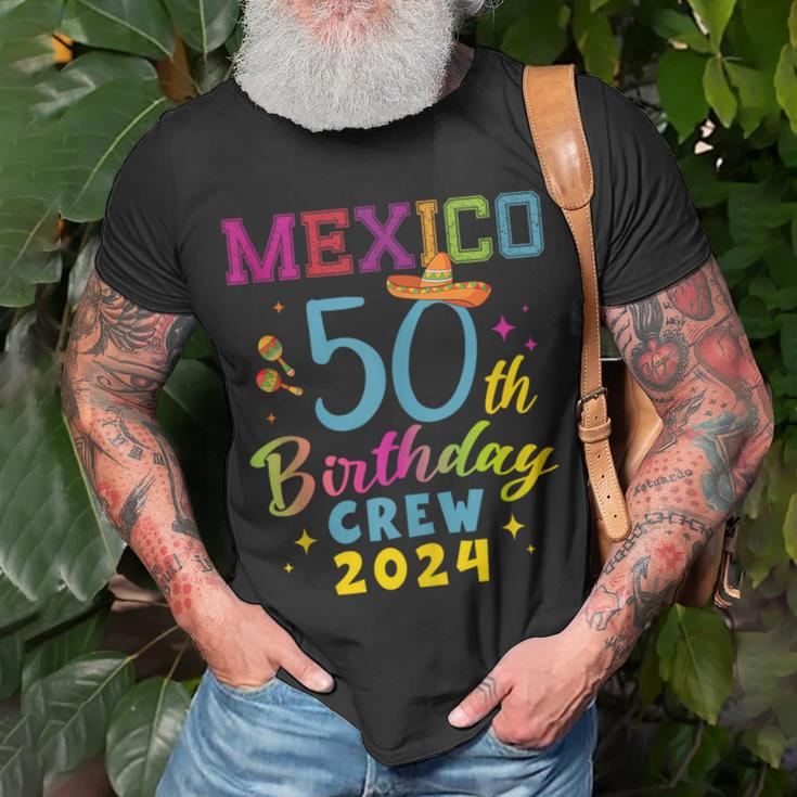 Cancun Mexico 50Th Birthday Crew 2024 50 Year Birthday Squad T-Shirt Gifts for Old Men