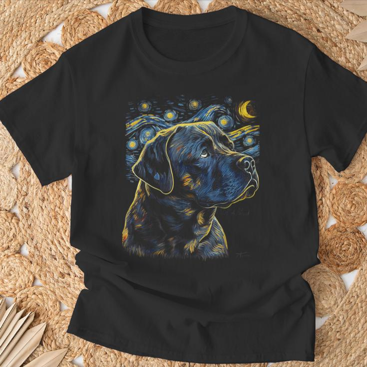 Cane Corso Dog Starry Night Dogs Lover Graphic T-Shirt Gifts for Old Men