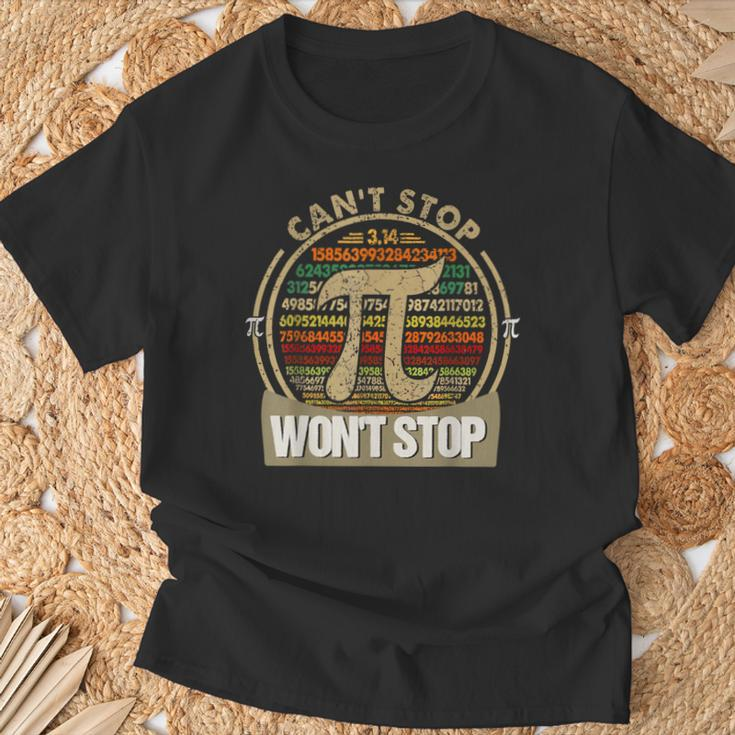 Can't Stop Pi Won't Stop Math Pi Day Maths Teacher T-Shirt Gifts for Old Men