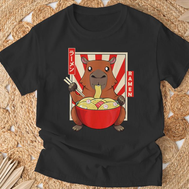 Capybara Rodent Mammals Water Pig Kawaii Ramen T-Shirt Geschenke für alte Männer