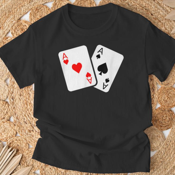 Card Game Spades And Heart As Cards For Skat And Poker T-Shirt Geschenke für alte Männer