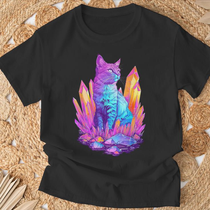 Cat With Crystals T-Shirt Gifts for Old Men