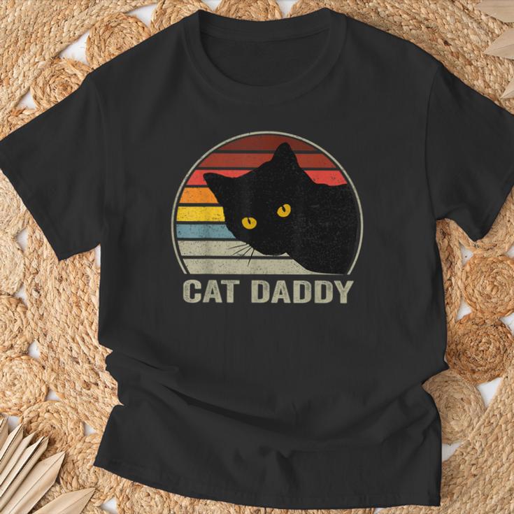 Cat Daddyintage Cat 80S Retro Style For Cat Dad T-Shirt Geschenke für alte Männer