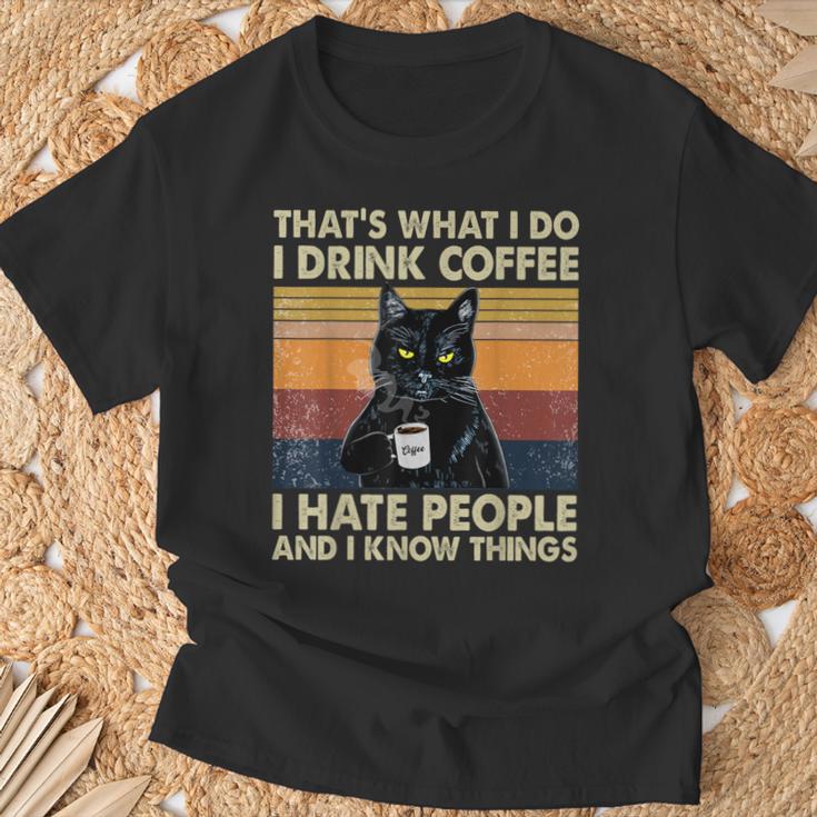 Cat Das Mache Ich Trinke Kaffee T-Shirt Geschenke für alte Männer