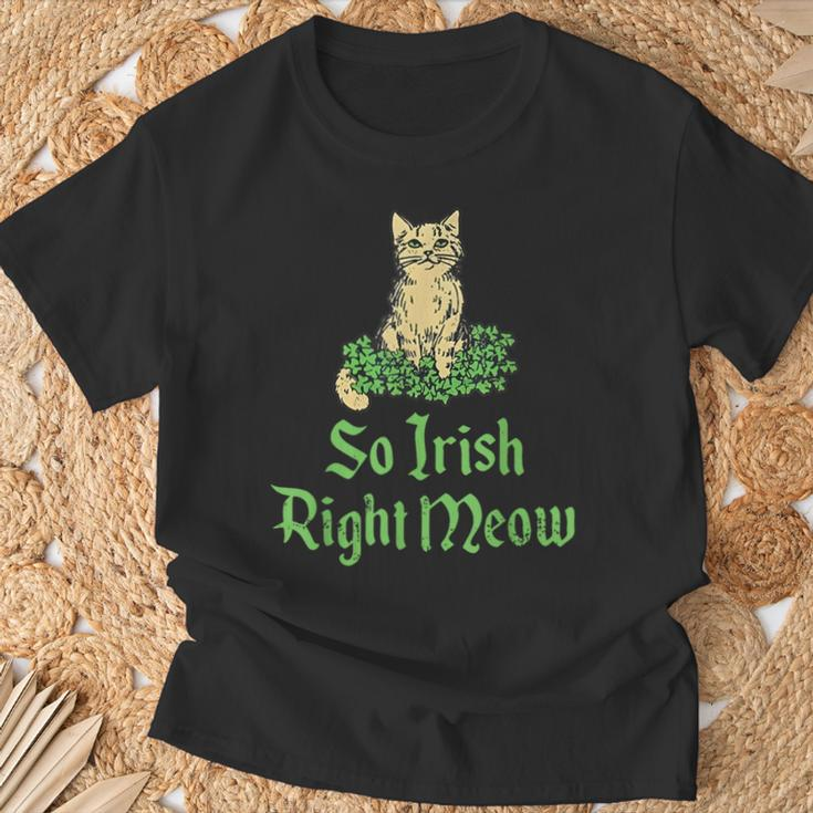 Cat So Irish Right Meow St Patrick’S Day T-Shirt Gifts for Old Men