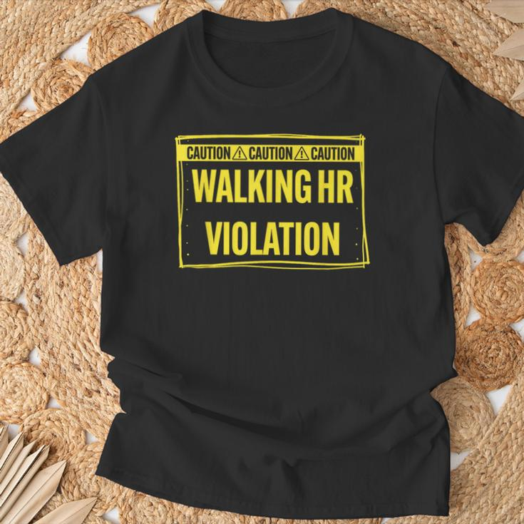 Caution Walking Hr Violation Sarcastic T-Shirt Gifts for Old Men