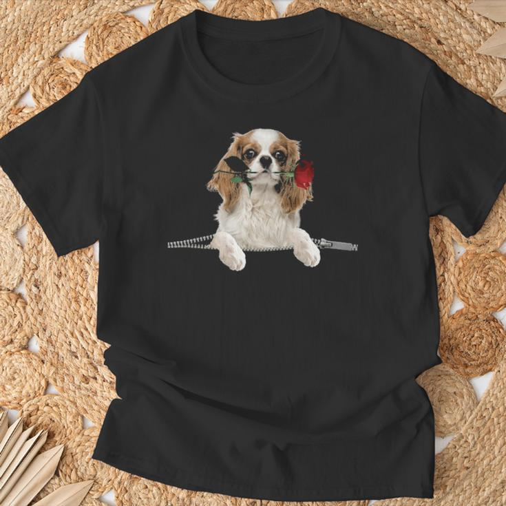 Cavalier King Charles Spaniel Rose Zipper Cute Gif T-Shirt Gifts for Old Men