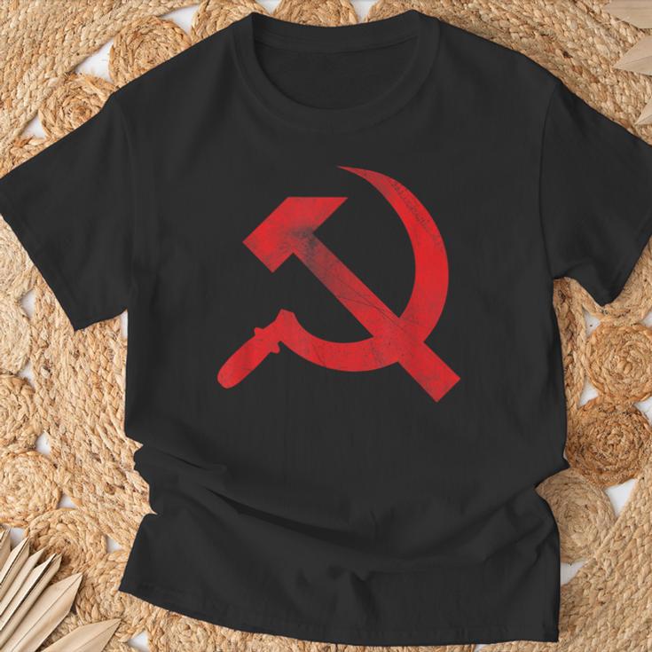 Cccp Ussr Hammer Sickle Flag Soviet Communism T-Shirt Geschenke für alte Männer