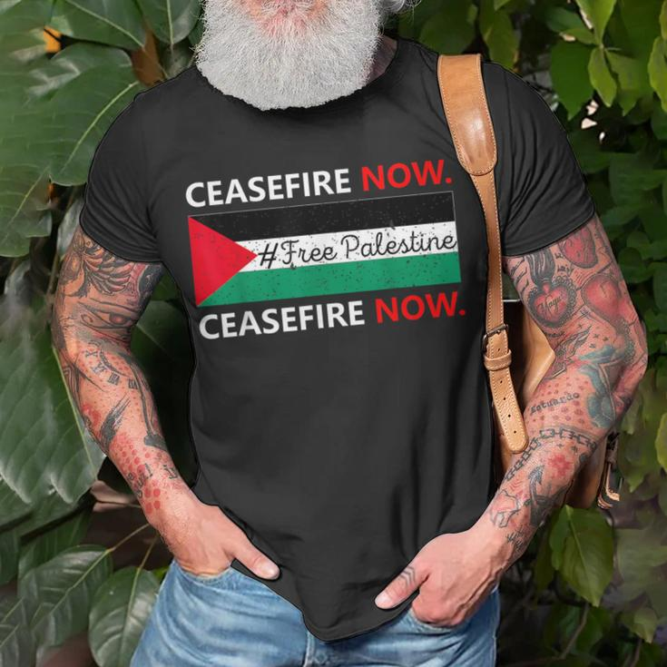 Ceasefire Now In Palestine Gaza Cease Fire Not In Our Name T-Shirt Gifts for Old Men
