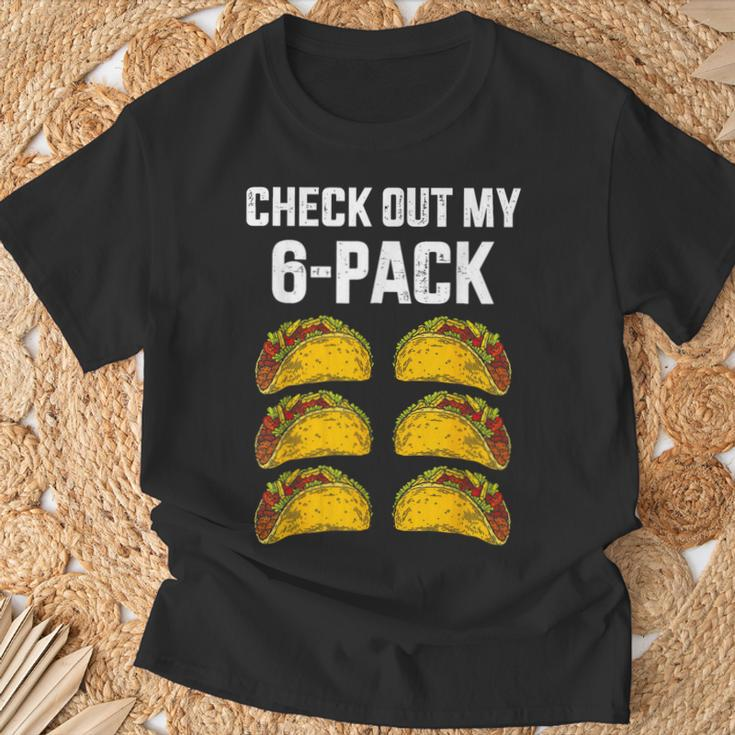 Check Out My Six 6 Pack With Tacos For Cinco De Mayo Mens T-Shirt Gifts for Old Men