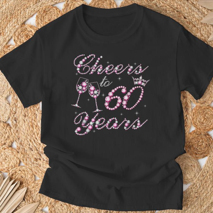 Cheers To 60 Years 1962 60Th Birthday Queen Pink Diamond T-Shirt Gifts for Old Men