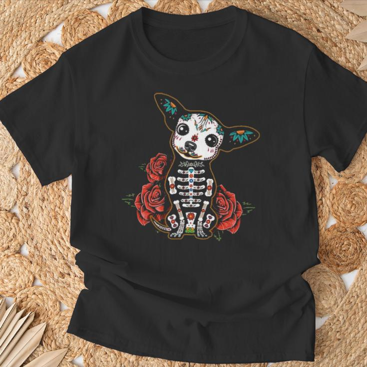 Chihuahua Dia De Los Muertos Day Of The Dead Dog Sugar Skull T-Shirt Gifts for Old Men