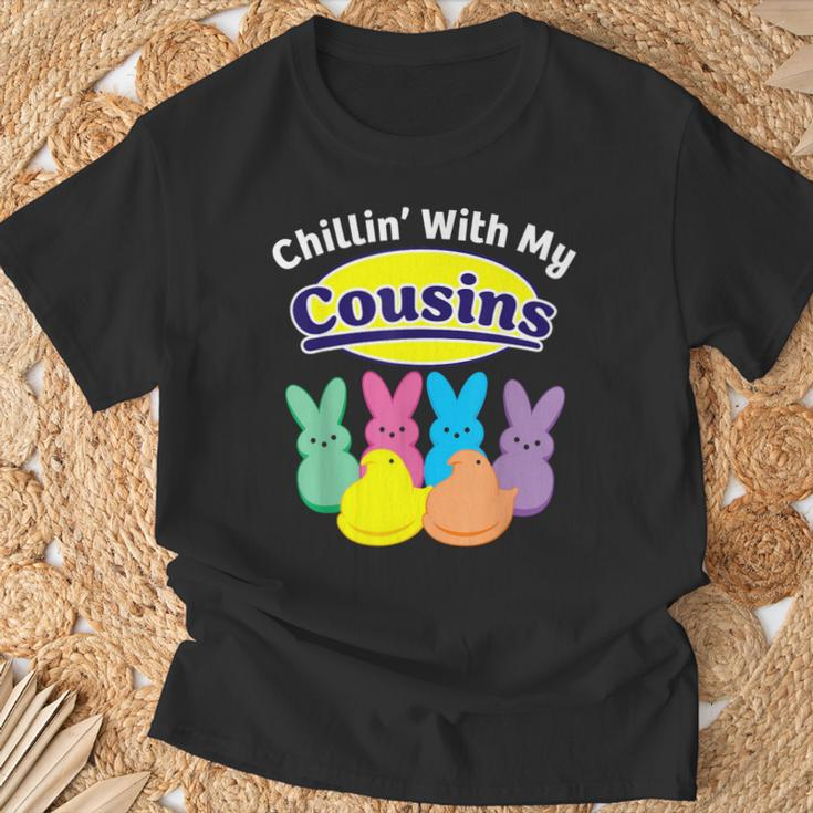 Chillin With My Cousins Colorful Bunnies Easter Girls Boys T-Shirt Gifts for Old Men