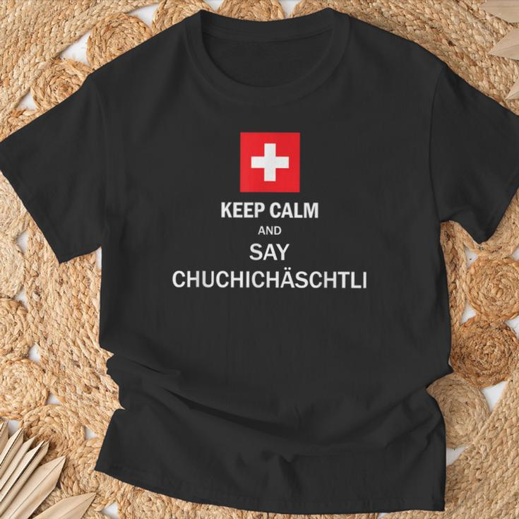 Chuchichäschtli Swiss Swiss German Black T-Shirt Geschenke für alte Männer