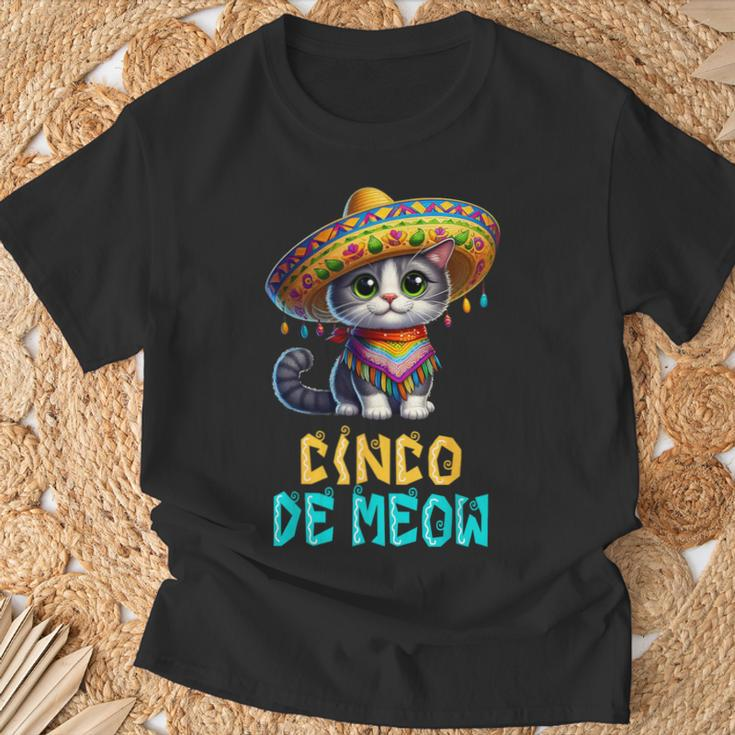 Cinco De Meow With Smiling Cat Lover T-Shirt Gifts for Old Men