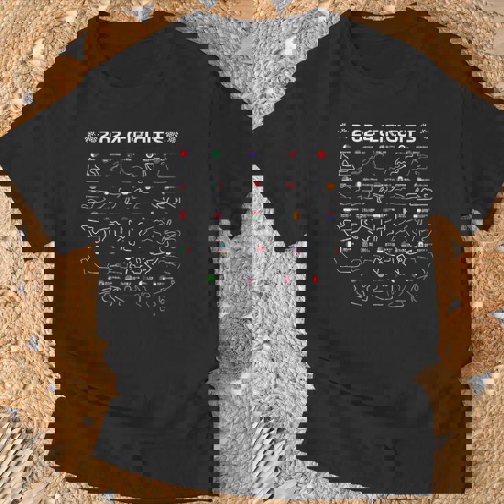Circuitos De Fórmula Racing 2024 Coche De Carreras Formula Racing Camiseta unisex Regalos para ancianos