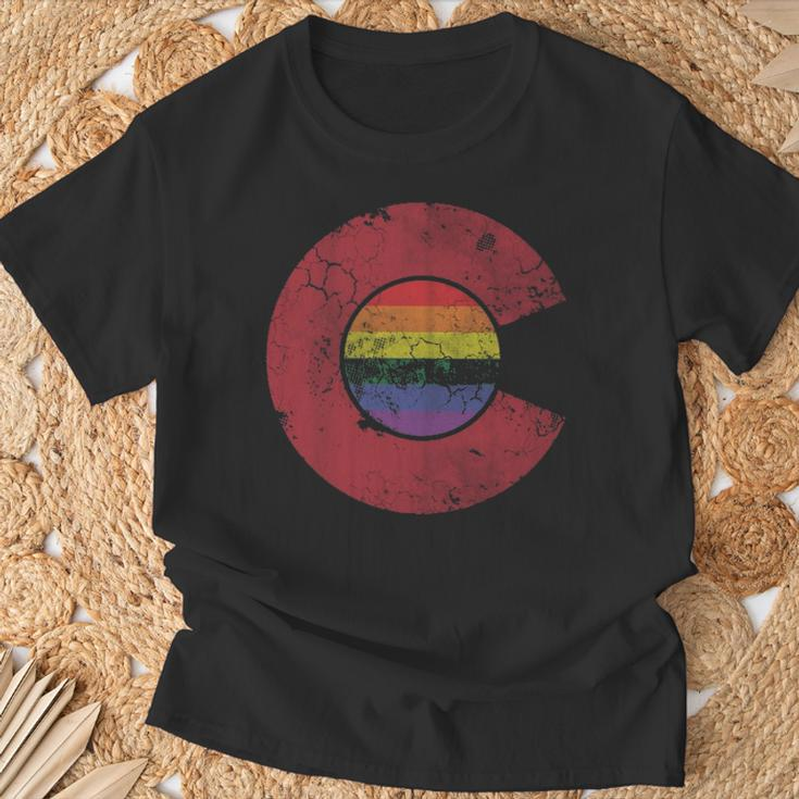Colorado Flag Lgbt Gay Pride T-Shirt Gifts for Old Men