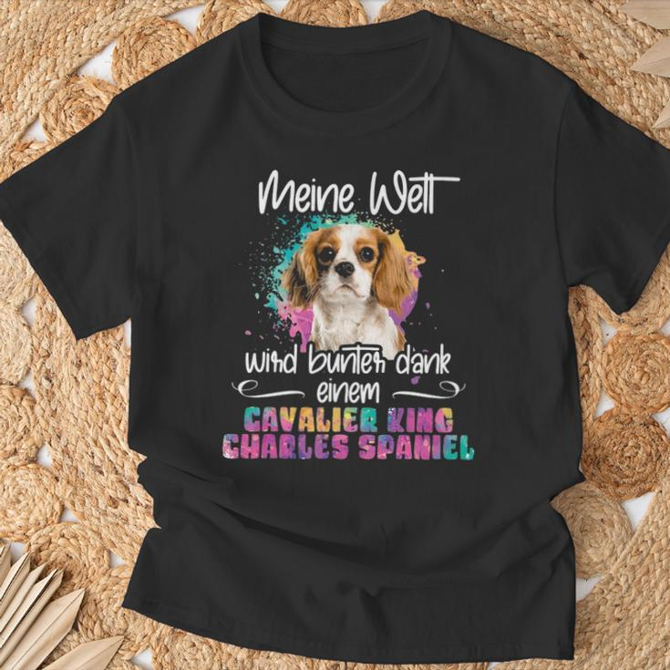 Colourful Cavalier King Charles Spaniel Dog Mummy T-Shirt Gifts for Old Men