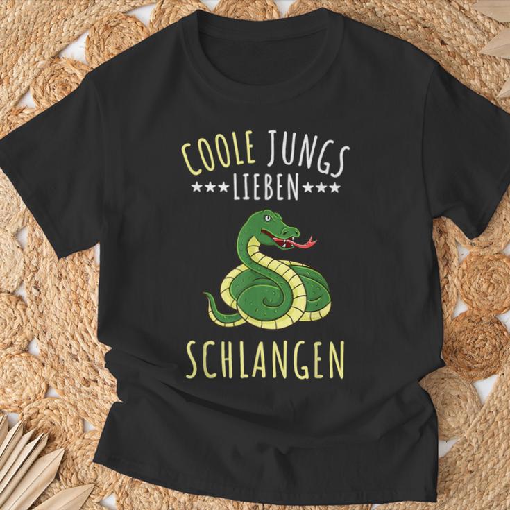 Coole Jungs Lieben Schlangen Geschenk T-Shirt Geschenke für alte Männer