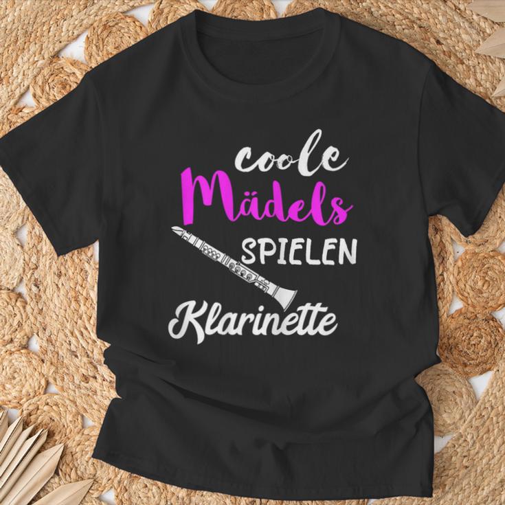 Coole Mädels Spielen Klarinette Klarinettist Musikschule T-Shirt Geschenke für alte Männer