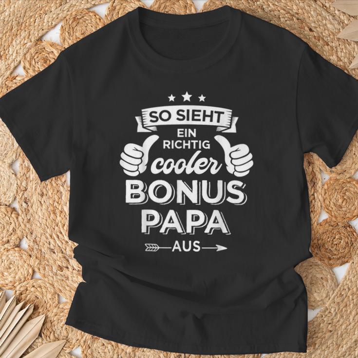 Cooler Bonus Papa Zumatertag Für Stiefpapa Stiefvater T-Shirt Geschenke für alte Männer