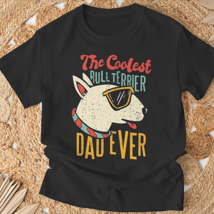 The Coolest Bull Terrier Dad Ever Dog Dad Dog Owner Pet T-Shirt Gifts for Old Men