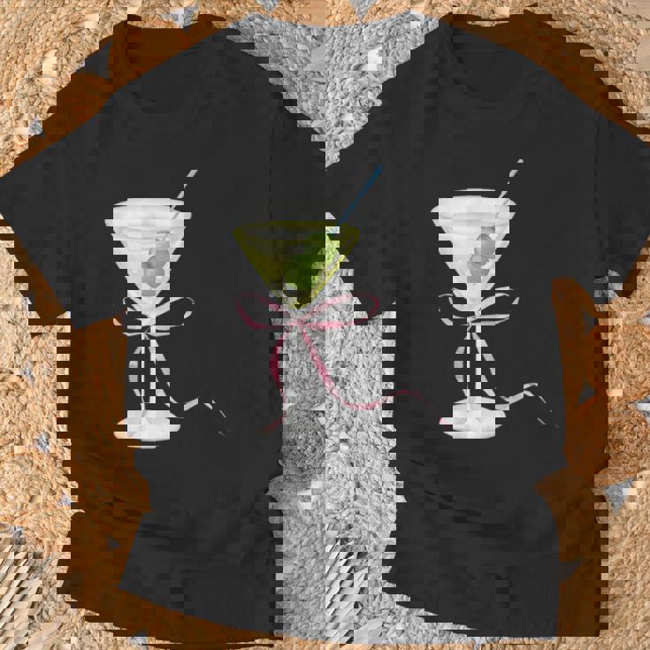 Coquette Bow With Martini Coquette Aesthetic T-Shirt Gifts for Old Men