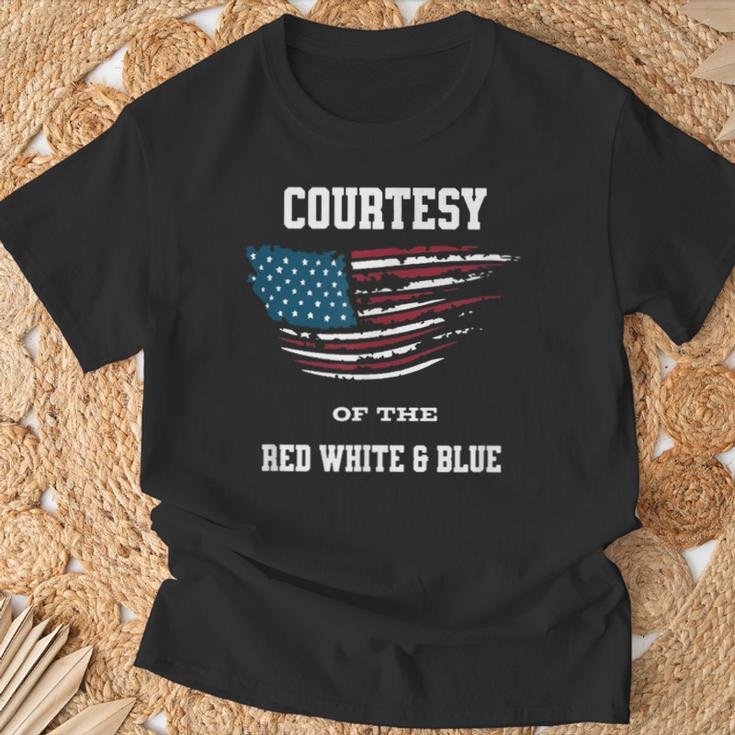 Courtesy Of The Red White And Blue T-Shirt Gifts for Old Men
