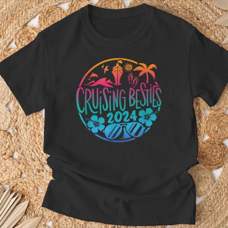 Cruising Besties 2024 Friends Vacation Cruise T-Shirt Gifts for Old Men