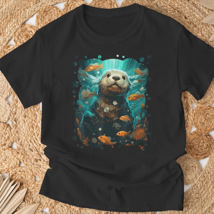 Cute Sea Otter Animal Nature Lovers Graphic T-Shirt Gifts for Old Men