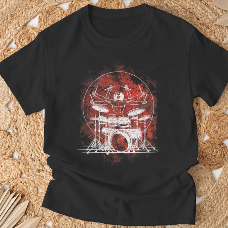 Da Vinci Drummers Drummer Rock Music T-Shirt Geschenke für alte Männer