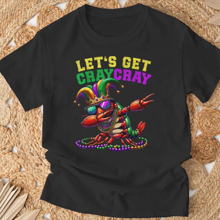 Dabbing Crawfish Costume Mardi Gras Lets Get Cray Cray T-Shirt Gifts for Old Men