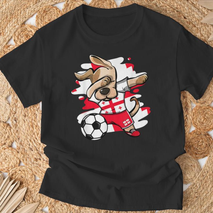 Dabbing Dog Georgia Fußballfans Trikot Georgian Football T-Shirt Geschenke für alte Männer