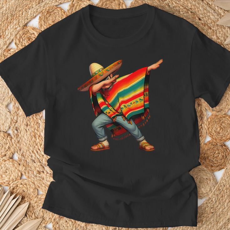 Dabbing Mexican Poncho Cinco De Mayo Boys Toddlers T-Shirt Gifts for Old Men