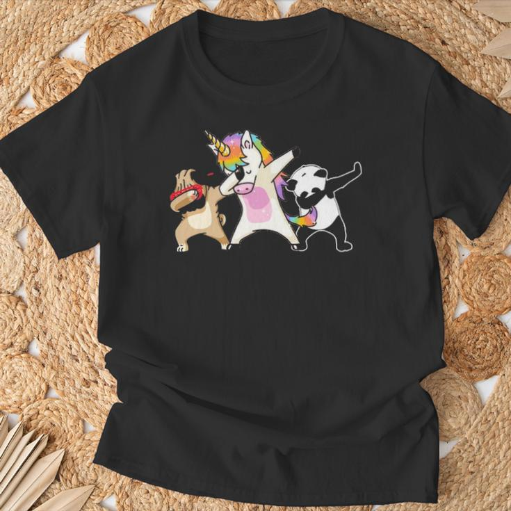 Dabbing Team Unicorn Panda Pug Dab Birthday Gif T-Shirt Gifts for Old Men