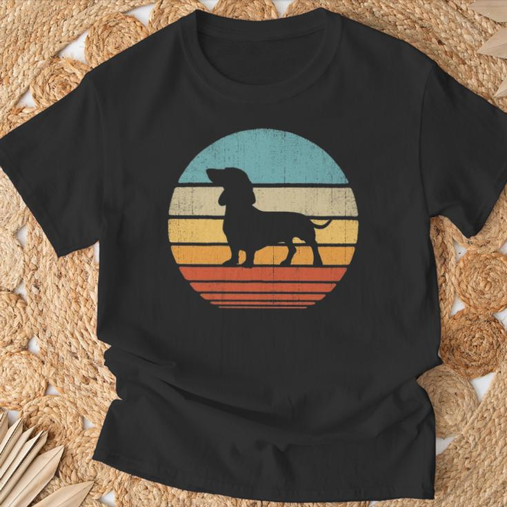 Dachshund Retro Vintage 60S 70S Sunset Wiener Dog Lovers T-Shirt Gifts for Old Men