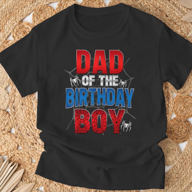 Dad Of The Birthday Boy Matching Family Spider Web T-Shirt Gifts for Old Men