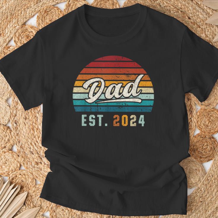 Dad Est 2024 Ersteratertag Frischgebackener Papa T-Shirt Geschenke für alte Männer