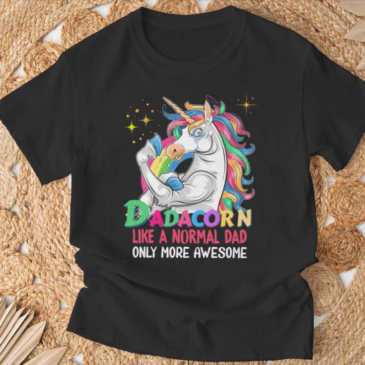 Dadacorn Muscle Unicorn Familienmatching Für Papa-Liebhaber T-Shirt Geschenke für alte Männer