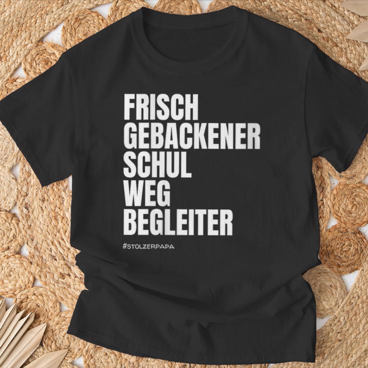 Damen I Dötzchen Papa Begleitung Einschulung Mit-Ausschnitt T-Shirt Geschenke für alte Männer